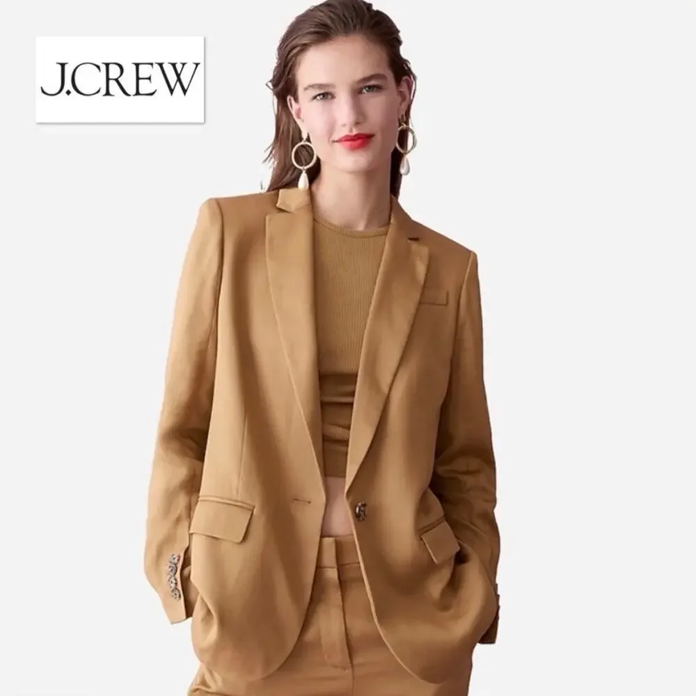 J. Crew Alfie Gramercy Twill blazer in tan WOMENS 6
